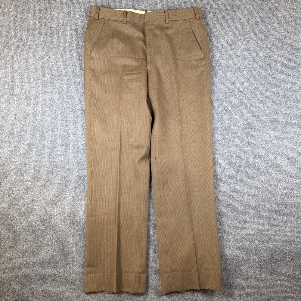 Vintage 70s Brooks Brothers Pants Mens 34x30 Brown Corduroy Talon Zip USA 346